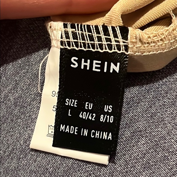 SHEIN Elegant Tan Sleeveless Dress cut out waist Size Large - Picture 7 of 7